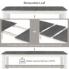 Retro Style 7 Piece Dining Table Set With Extendable Table And 6 Upholstered Chairs - Gray / White - Image 7