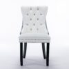 Nikki - Modern, High-End Tufted Solid Wood Contemporary And Velvet Upholstered Dining Chair With Wood Legs Nailhead Trim (Set of 2) - White / Light Blue - Image 3