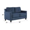 Horatio - Chenille 2 Seater Loveseat - Navy - Image 6