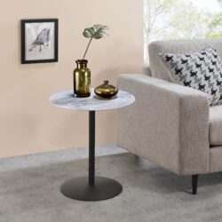 Circa - End Table With Marble Textured Top - Gray