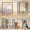 53.94" 6 Panels Heavy Duty Metal Playpen With Door, Dog Fence Pet Exercise Pen For Outdoor, Indoor - Black - Image 15