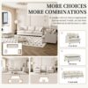 3 Piece Living Room Set Modular L Shaped Sectional Couch Upholstered, 3 Seater Sofa & Armchair & Movable Ottoman 5 Seat - Beige - Image 16