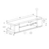 TV Stand, Console, Media Entertainment Center, Storage Shelves, Glossy Contemporary & Modern - White - Image 4