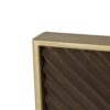 Square Carved Mirror With Pleated Design WithIron Frame, Neutral Colorway Wall Decor For Living Room Bathroom Entryway - Brown - Image 11