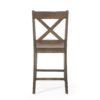 Farmhouse Style Upholstered Wood Counter Stools (Set of 2) With X Back Frame - Brown - Image 9