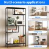 Modern Cube Storage Shelf With 4 Compartments & Metal Legs, Freestanding Organizer For Living Room, Bedroom, Home Office - Brushed Nickel - Image 7