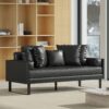 Contemporary Oversized Loveseat Upholstery And Accent Pillows - Black - Image 2
