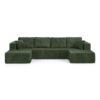 Modern Minimalist U Shape Modular Sectional Sofa Sleeper - Green - Image 9