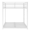 Full Over Full Metal Bunk Bed, Low Bunk Bed With Ladder - White - Image 9