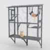 Large Walk In Outdoor Catio For Cats With Roof And 3 Access Doors - Gray - Image 10