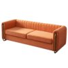 Contemporary Velvet Sofa Couch For Living Room - Orange - Image 5