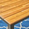 Rectangular Outdoor Dining Table Tabletop With Iron Legs - Black - Image 7