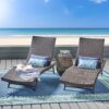 Kauai - Modern Style Wicker Chaise Lounge - Brown Multi - Image 2