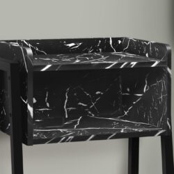 Accent Table, Side Marble Look Versatile Placement - Black