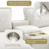 Modern Sectional Cloud Sofa With Console USB Charger Reading Light Cup Holder, Wide Seat 4 Seat Modular Couch Storable Indoor Funiture - Beige - Image 16