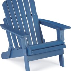 Oversize Outdoor Folding Adirondack Chair, Patio Chair For Garden Backyard Porch Pool Deck Firepit - Blue