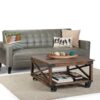 Harding - Square Coffee Table - Distressed Dark Brown - Image 9