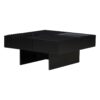 Mid Century Modern Coffee Table, Unique Square Wooden Coffee Table With 3 Drawers, Tempered Glass And Solid Wood Legs For Living Room - Black - Image 11