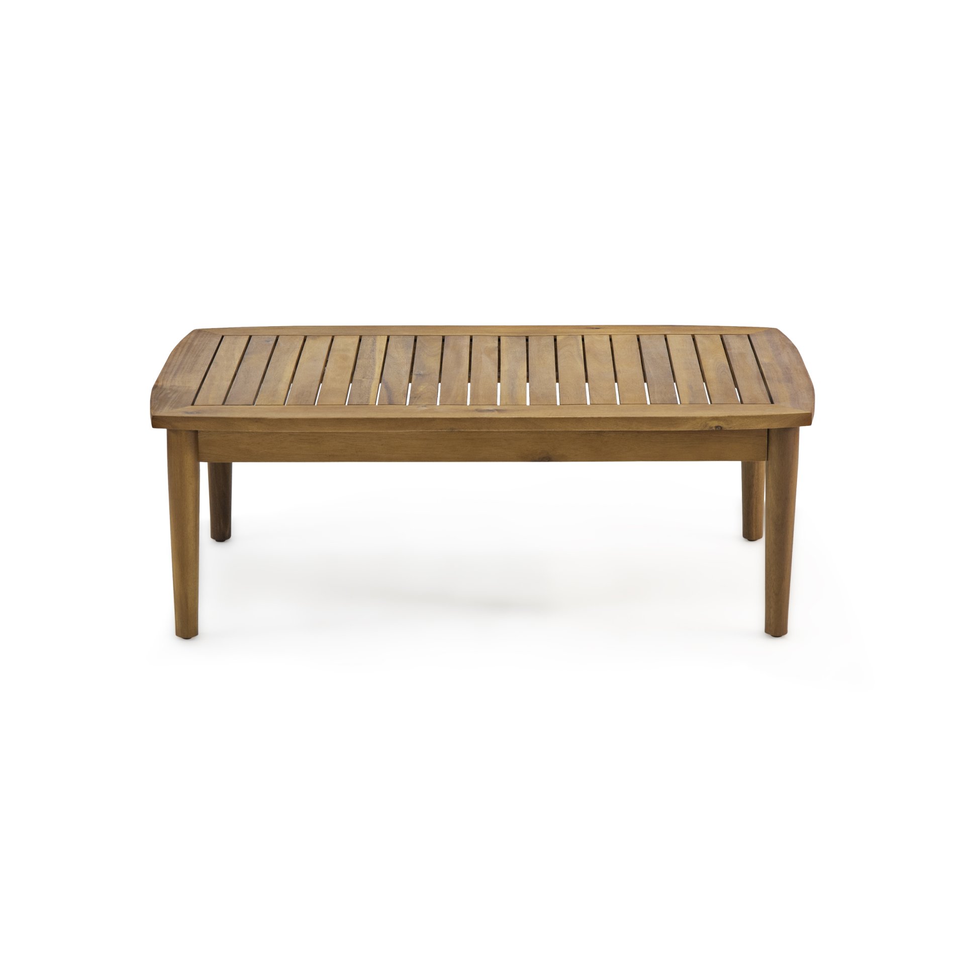 2 Piece Patio Set With Slatted Back Loveseat And Coffee Table - Teak - Image 7
