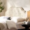 Luella - Button Tufted Full / Queen Upholstered Metal Panel Headboard - Beige - Image 2
