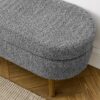 Ottoman Oval Storage Bench With Rubber Wood Legs Fabric - Gray - Image 8