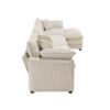Classic & Modern Sectional Sofa With Ottoman Light Corduroy Upholstered 3 Seat Couch For Living Room - Beige - Image 15