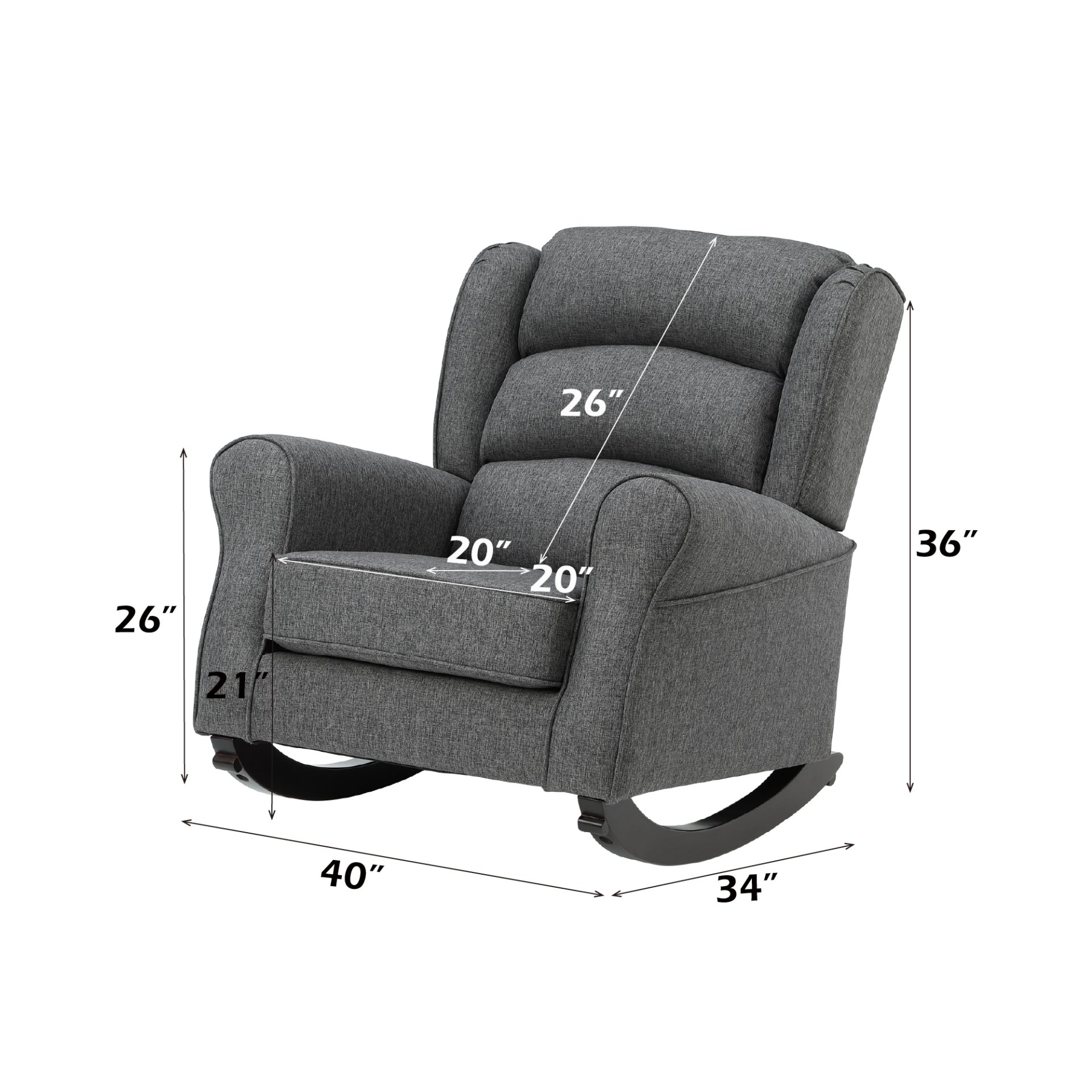 Fabien - Rocking Chair - Gray - Image 2