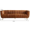 Ava - Genuine Italian Leather Channel Tufted Sofa - Gold / Tan - Image 12