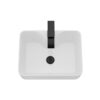 Rectangular Vessel Sink With Faucet & Drain - White / Black - Image 11