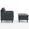 Upholstered Armchair And Storage Ottoman Set, Comfortable Single Sofa With Cup Holders And Tufted Detailing, Ideal For Living Room Or Bedroom - Dark Gray - Image 20