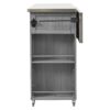 Outdoor Kitchen Island Fir Wood Kitchen Island With Stainless Steel Top, Ample Storage Space, Towel And Spice Racks And A Bottle Opener For Outdoor - Gray - Image 21