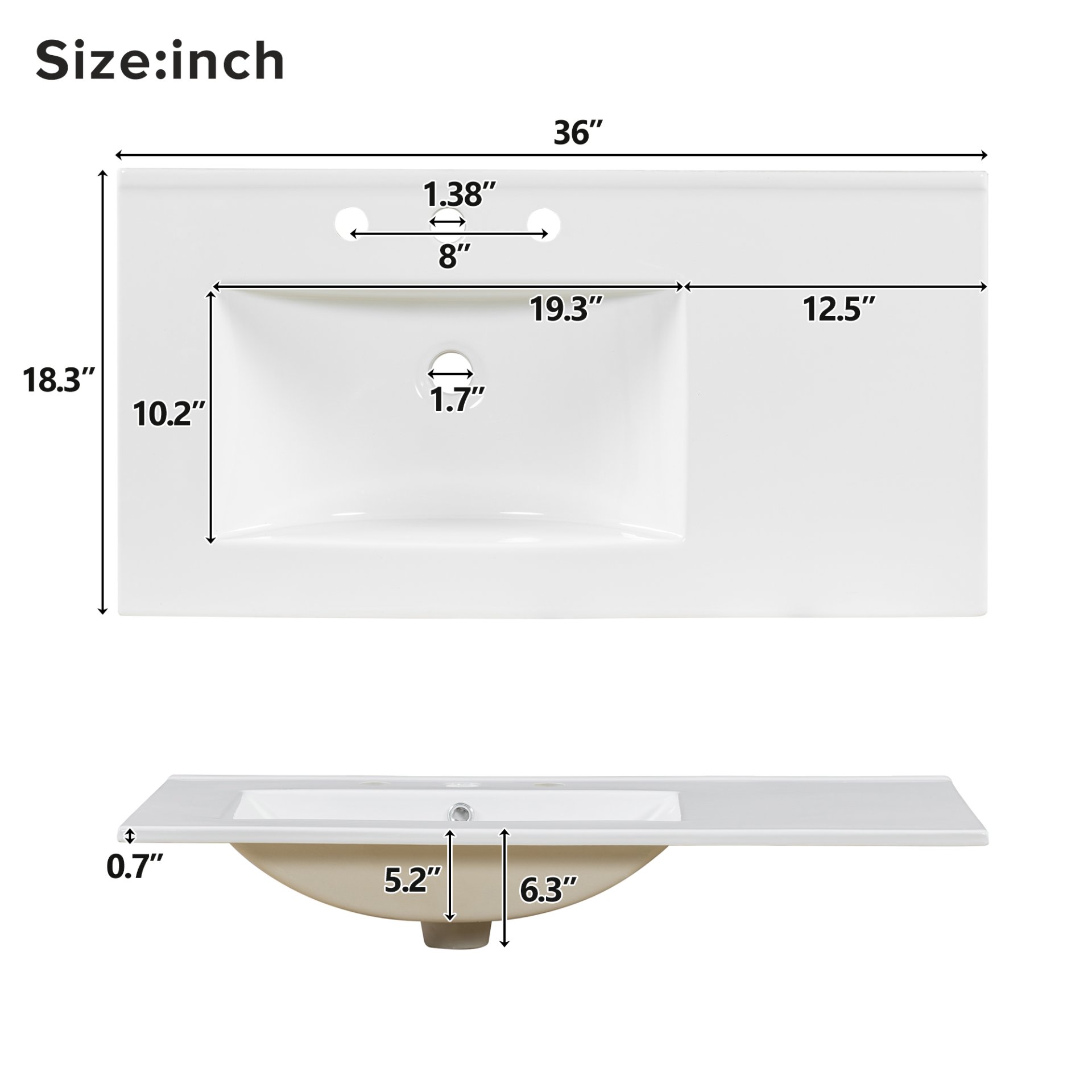 36" Bathroom Vanity, 2 Soft Close Doors, 4 Soft Close Drawers, Adjustable Shelf, Storage Cabinet - Acacia Wood - Image 12