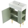 Bathroom Vanity, Combo Cabinet, Bathroom Storage Cabinet, Single Ceramic Sink, Right Side Storage - Green - Image 13