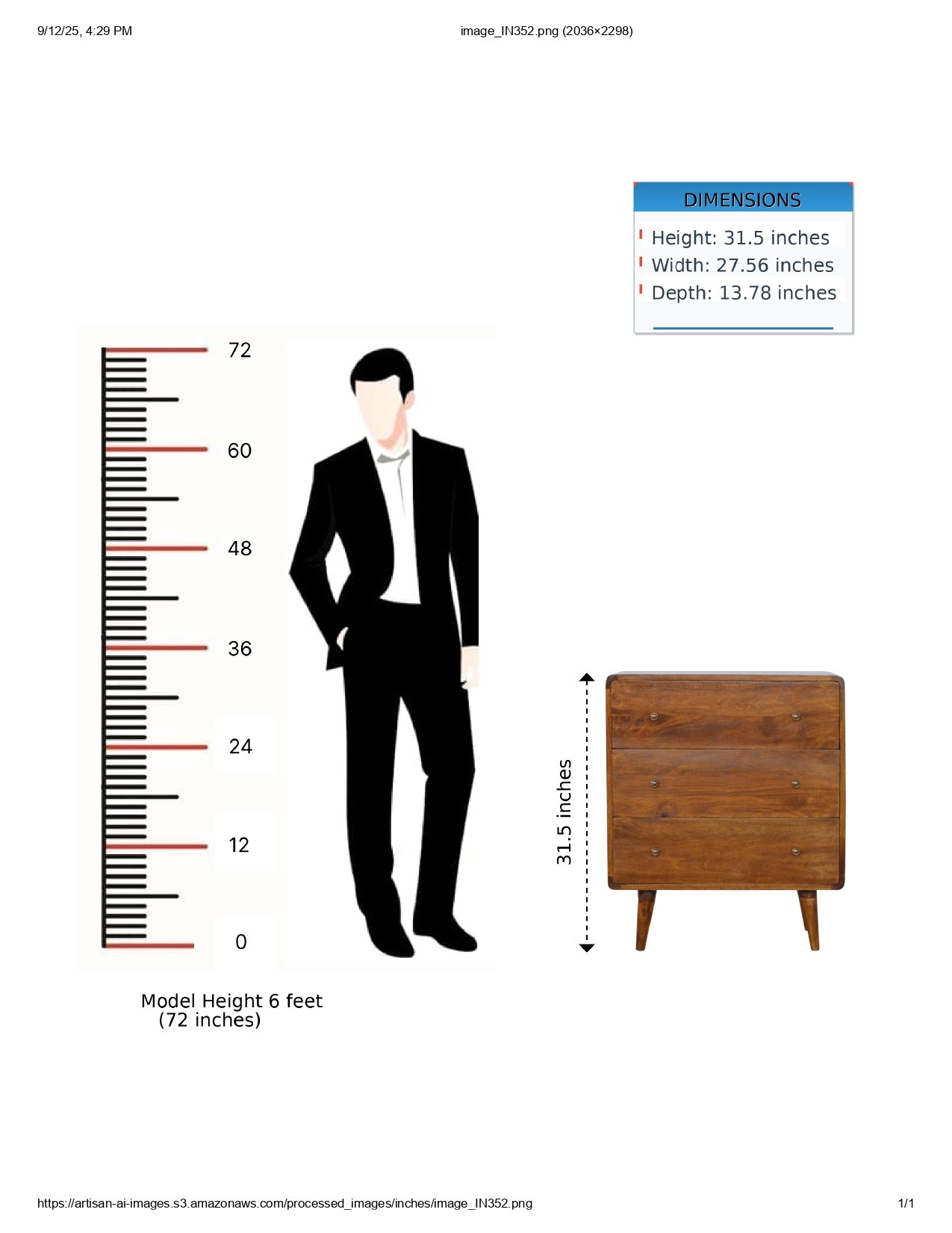Curved Chest - Chestnut - Image 11