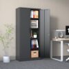 Heavy Metal Garage Storage Cabinet With Locking Doors, Steel, Adjustable Shelves - Gunmetal Black - Image 4