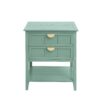 2 Drawer Side Table, American Style, End Table, Suitable For Bedroom, Living Room, Study - Light Green - Image 8