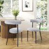 Dining Chair (Set of 2), Modern Dining Room Chairs - Black / Gray - Image 4