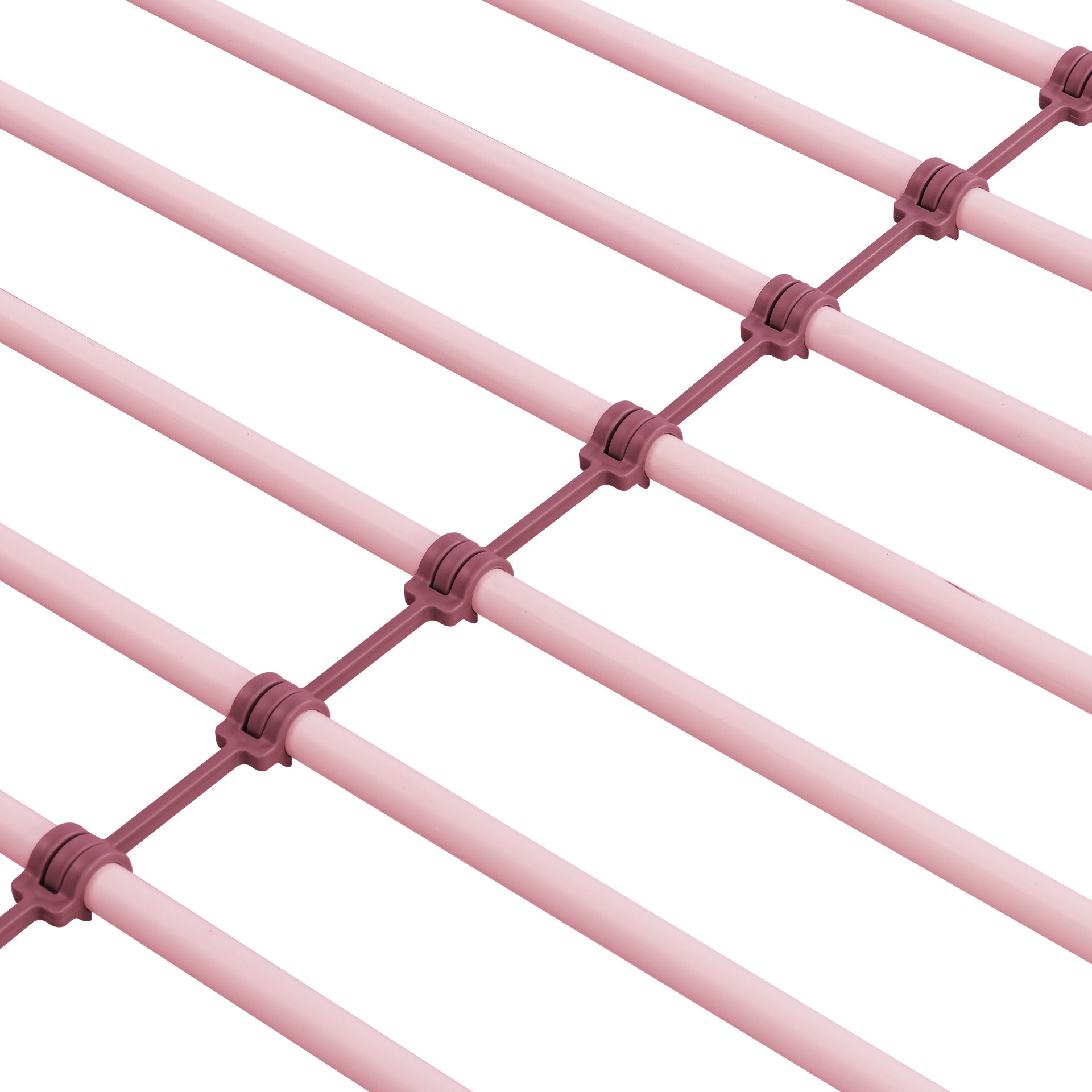 Modern Metal Bunk Bed With Trundle, Durable Steel, Twin Over Twin - Pink - Image 12