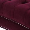 La Rosa - Victorian Chesterfield Loveseat - Burgundy - Image 5
