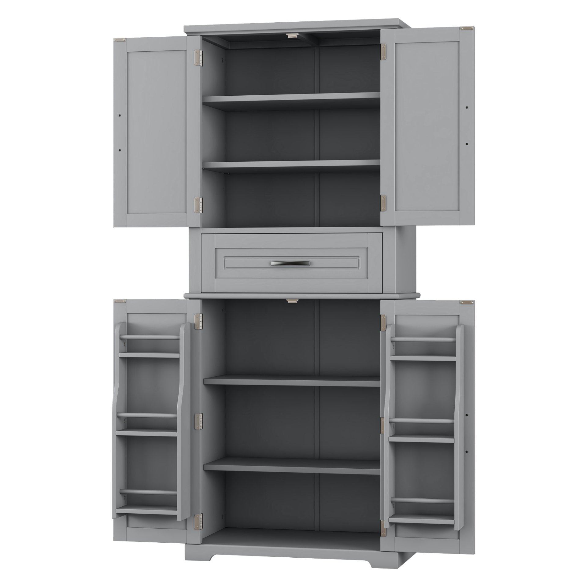 Bathroom Storage Cabinet With Multi Functional Storage Space, Material, Adjustable Shelf, Slide Rail Drawer - Gray - Image 12