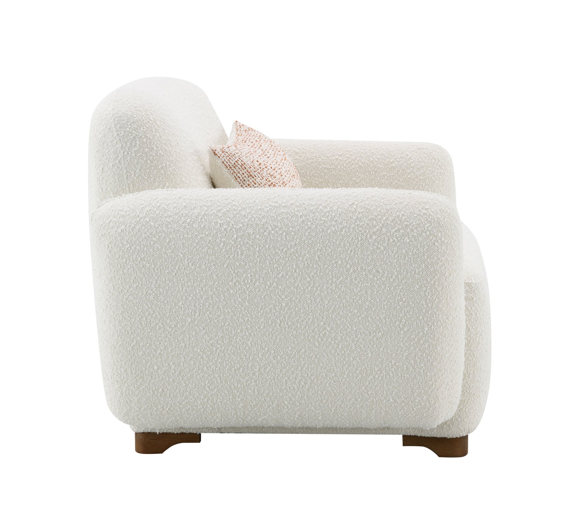 Darius - Boucle Accent Chair With 1 Toss Pillow - Beige - Image 5