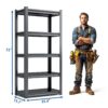 Industrial Heavy Duty Metal Garage Shelving Unit 5 Tier Adjustable Storage Rack - Brushed Nickel - Image 3