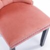 Nikki - Modern, High-End Tufted Solid Wood Contemporary Velvet Upholstered Dining Chair With Wood Legs Nailhead Trim (Set of 2) - Pink - Image 11