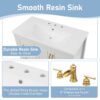 Elegant Freestanding Bathroom Vanity With Sink, Soft Closing Cabinet & Drawers - White - Image 7