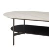 Contemporary Coffee Table Sintered Stone Surface With Ceramic Finish Double Layer Design Base Matte Shelf Modern Living Room Center Table - White / Gray - Image 15