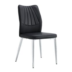 Modern Middle Ages Style Dining Chairs WithCushions And Metal Legs (Set of 4) - Black