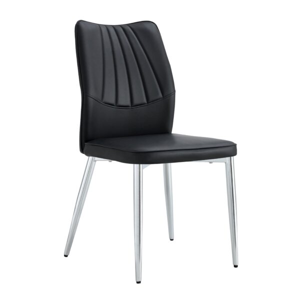 Modern Middle Ages Style Dining Chairs WithCushions And Metal Legs (Set of 4) - Black