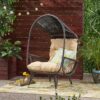 Doris - Outdoor Wicker Standing Basket Chair With Cushion - Brown - Image 2