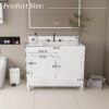 43" Bathroom Vanity With Artificial Marble Carrara Top Set, Multi Functional Bathroom Cabinet With Doors And Drawer - White - Image 8