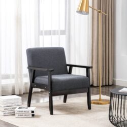 Bahamas - Linen Fabric Chair - Dark Gray